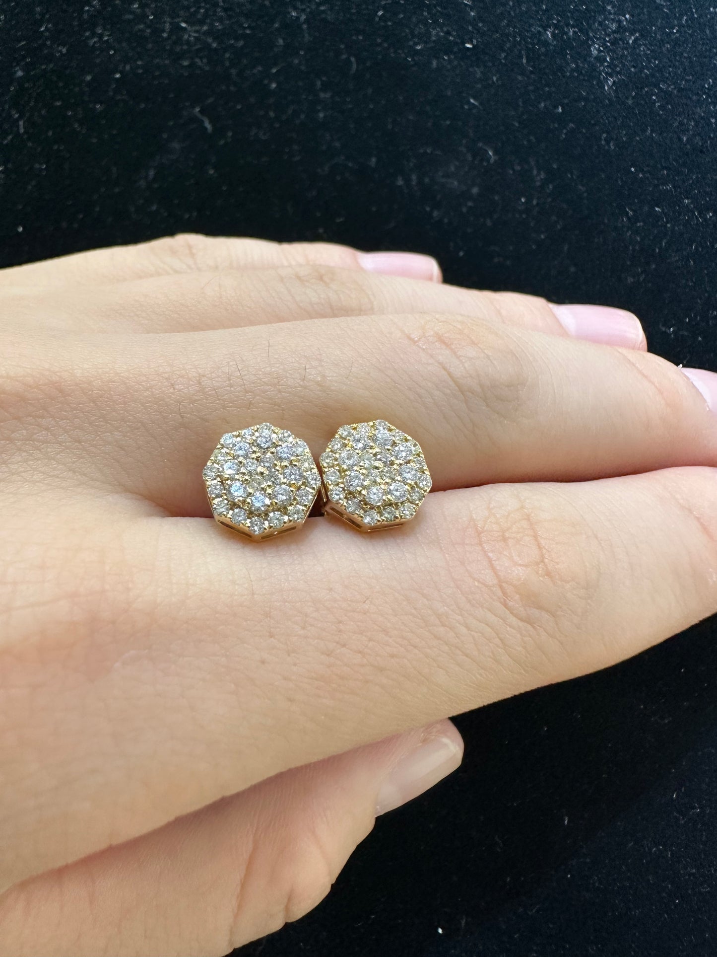 14k yellow gold and diamond Earrings
