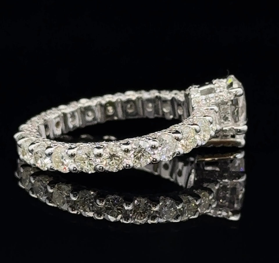 14k white gold and diamond Engagement Ring