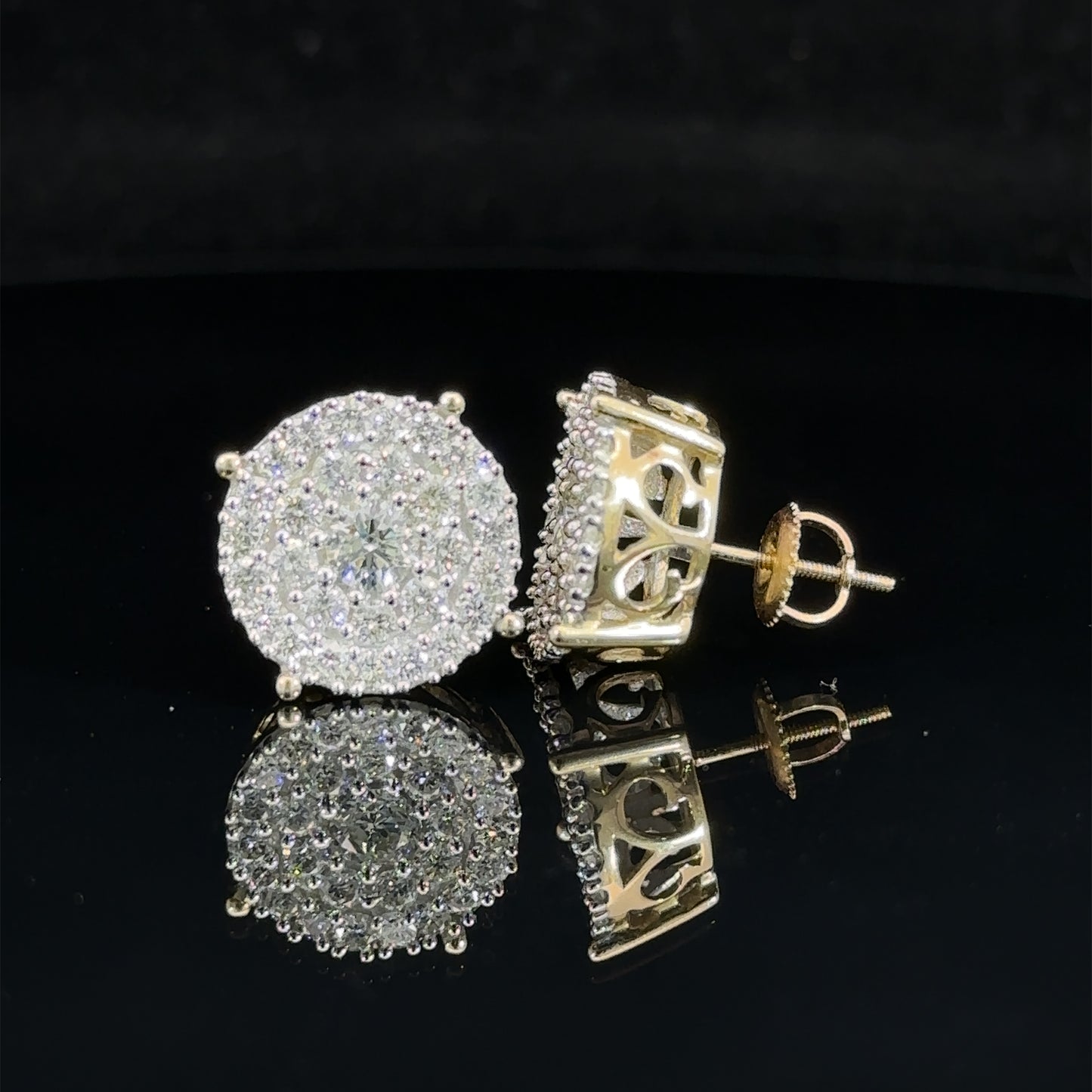 14k two-tone: yellow and white gold and diamond Earrings