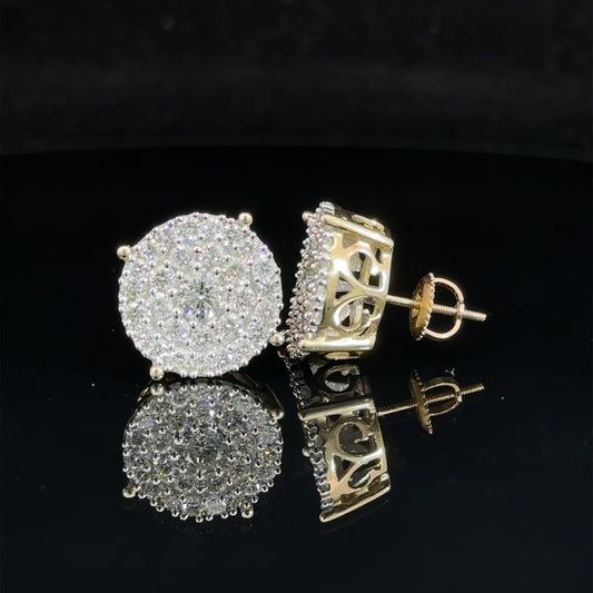 14k two-tone: yellow and white gold and diamond Earrings