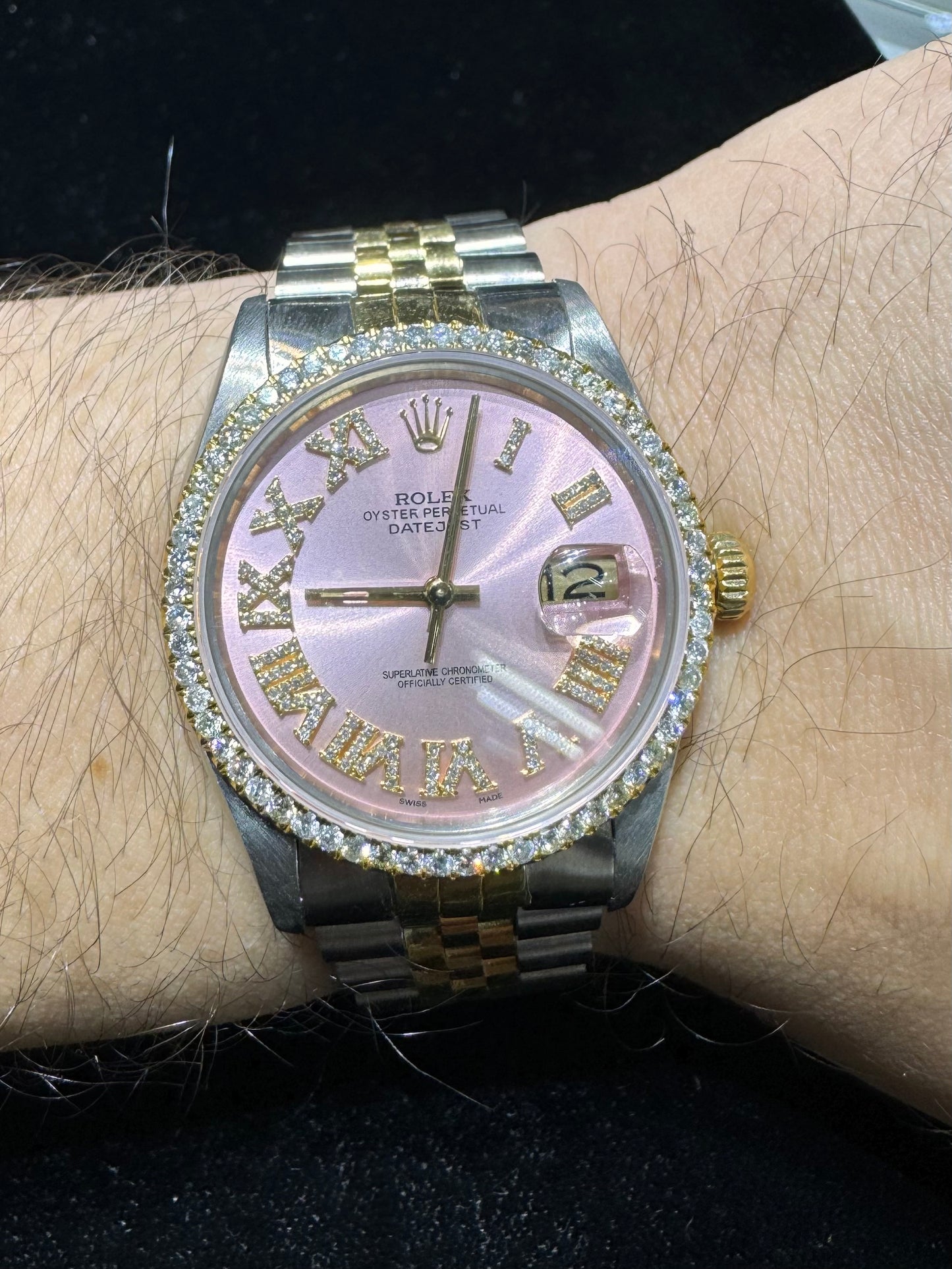 36mm Rolex Diamond Watch with Two-Tone Jubilee Bracelet