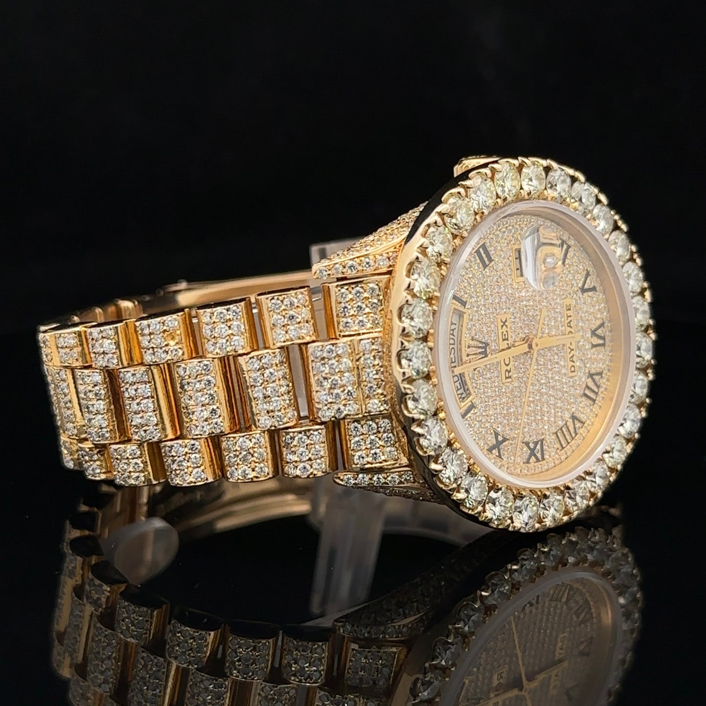 36mm Iced out Rolex Presidential Watch (extra large bezel)