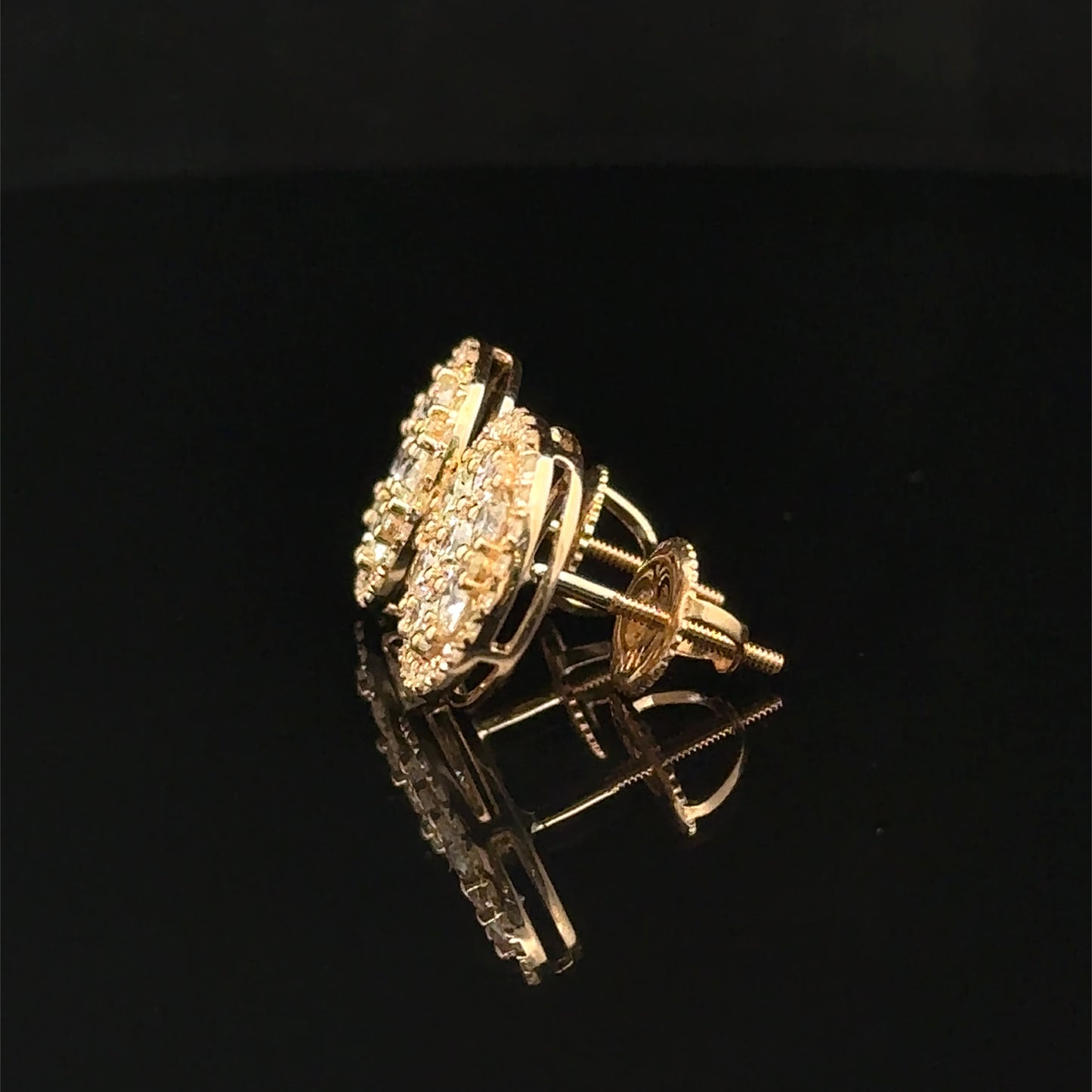 14K Yellow Gold Natural Diamond Earrings