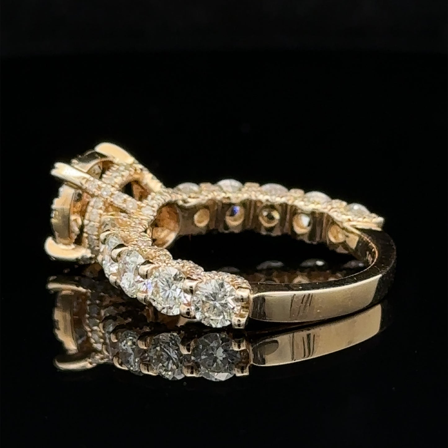 14k yellow gold and diamond Engagement Ring