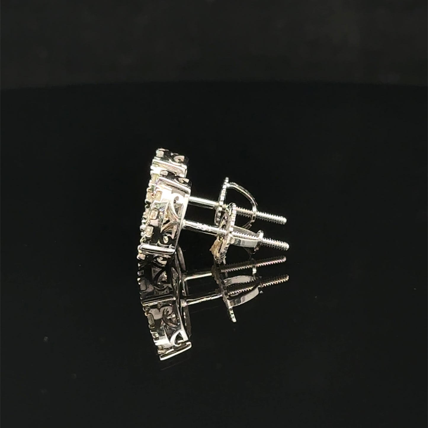 14K White Gold Natural Diamond Earrings