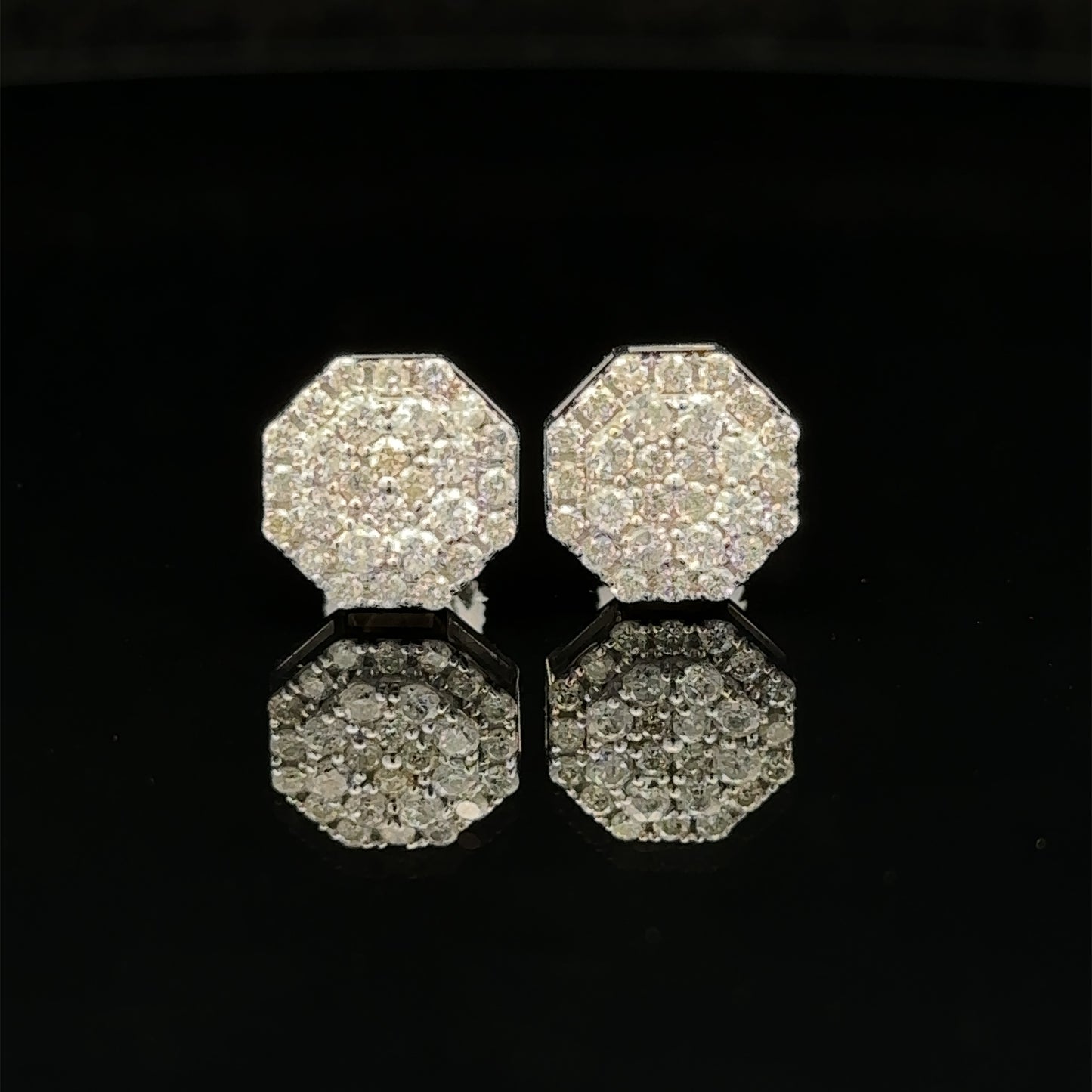 14k white gold and diamond Earrings