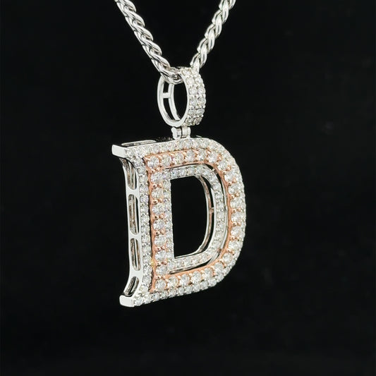 14k gold & diamond D Initial Pendant