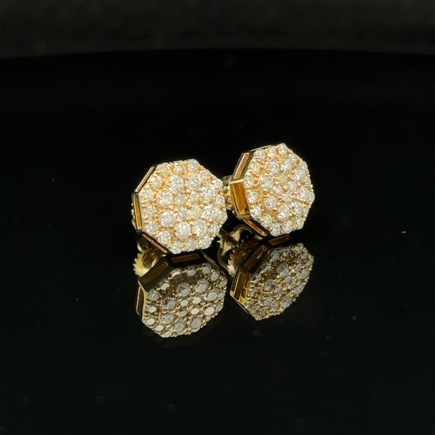 14k yellow gold and diamond Earrings