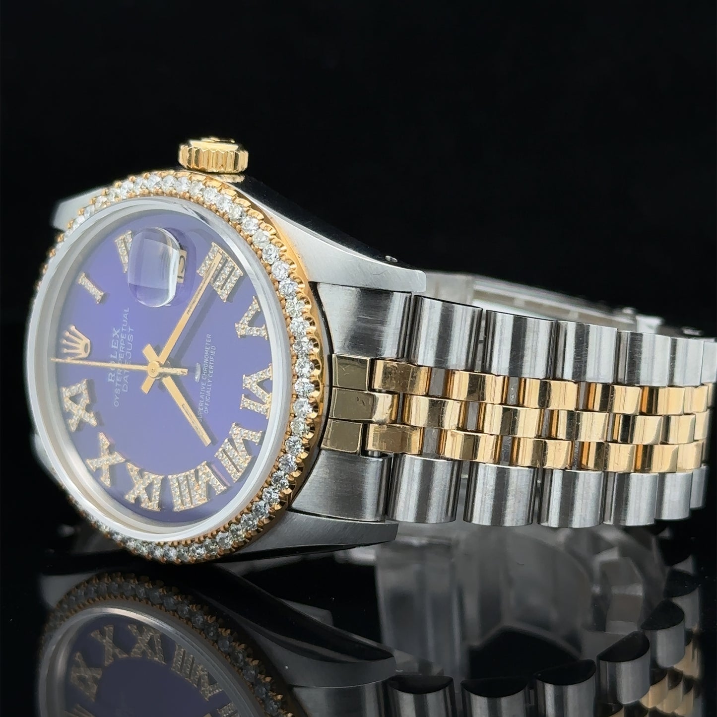 36mm Rolex Diamond Watch with Two-Tone Jubilee Bracelet
