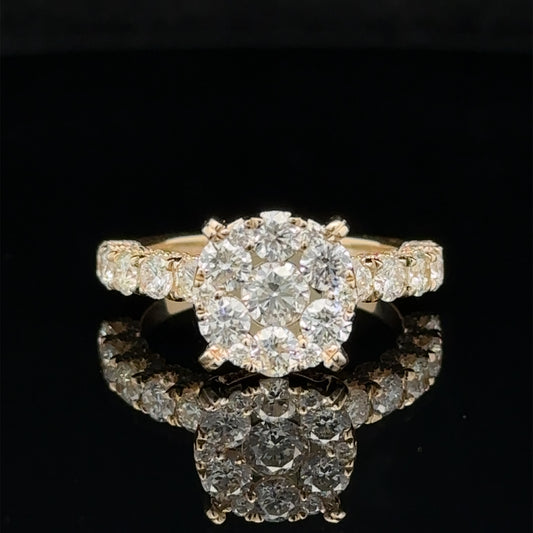 14k yellow gold and diamond Engagement Ring