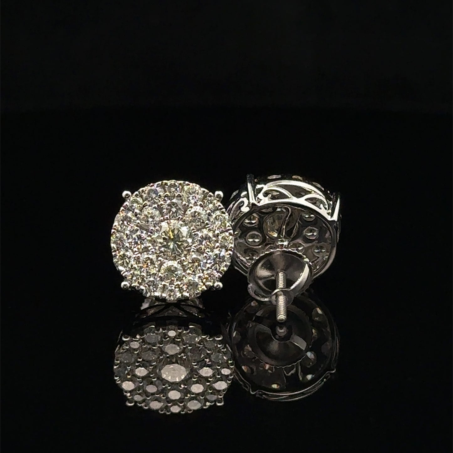 14k White Gold and Diamond Earrings