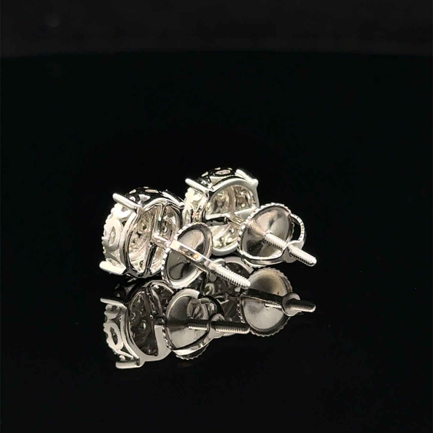 14K White Gold Natural Earth Mined Diamond Earrings