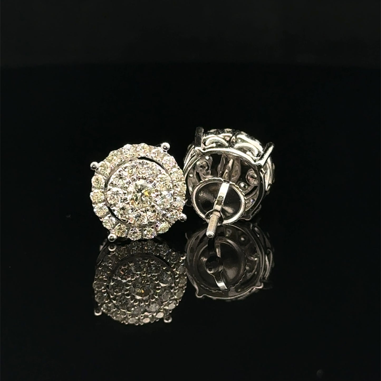 14k white gold and diamond Earrings