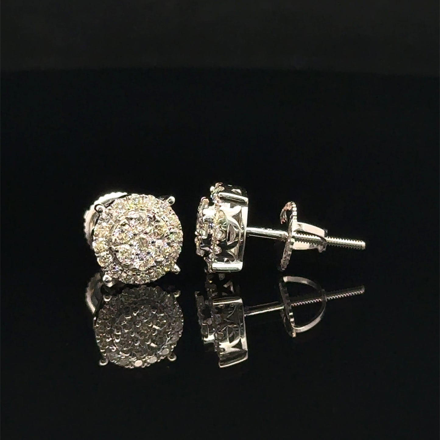 14K White Gold Natural Earth Mined Diamond Earrings