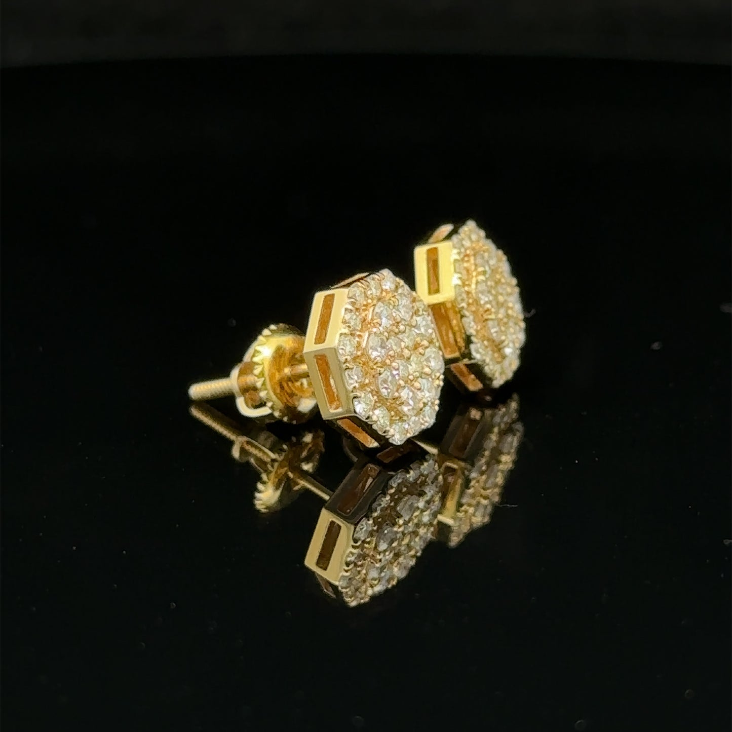 14k yellow gold and diamond Earrings