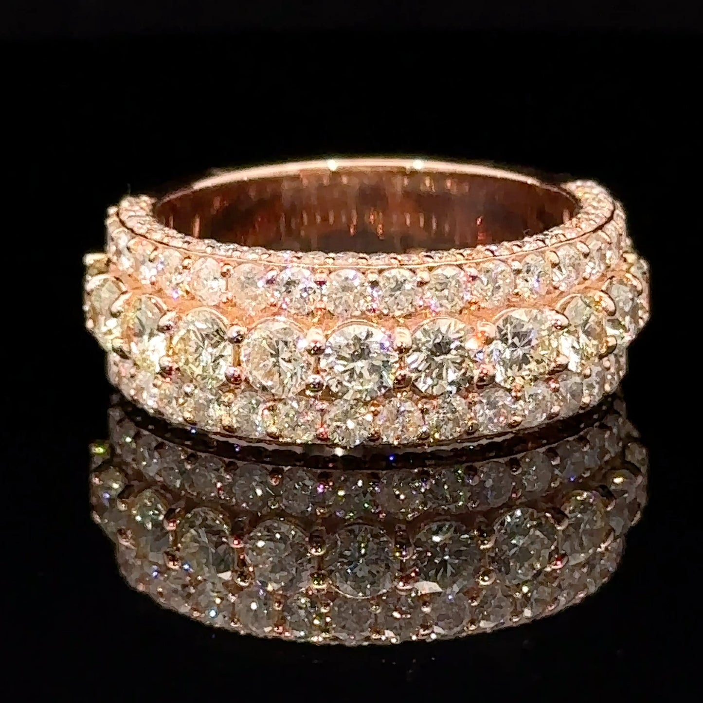 14k rose gold and diamond Band