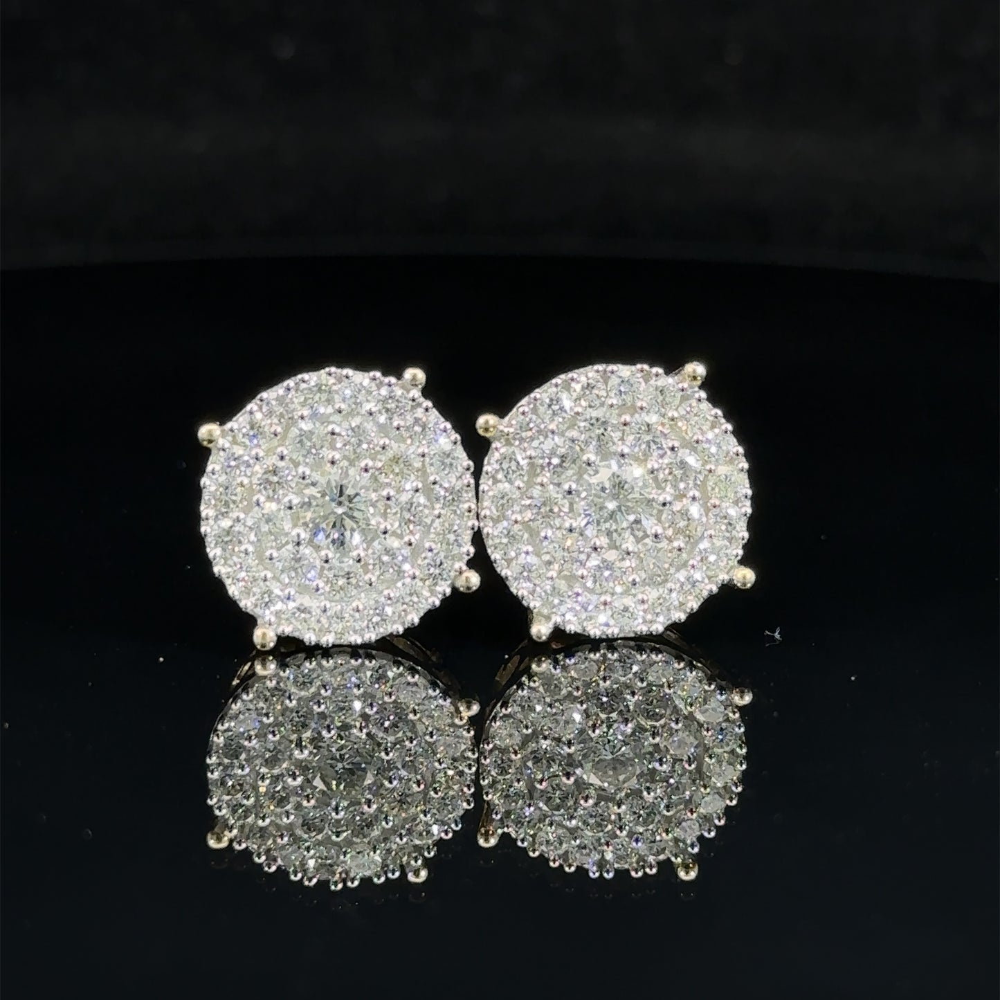 14k two-tone: yellow and white gold and diamond Earrings