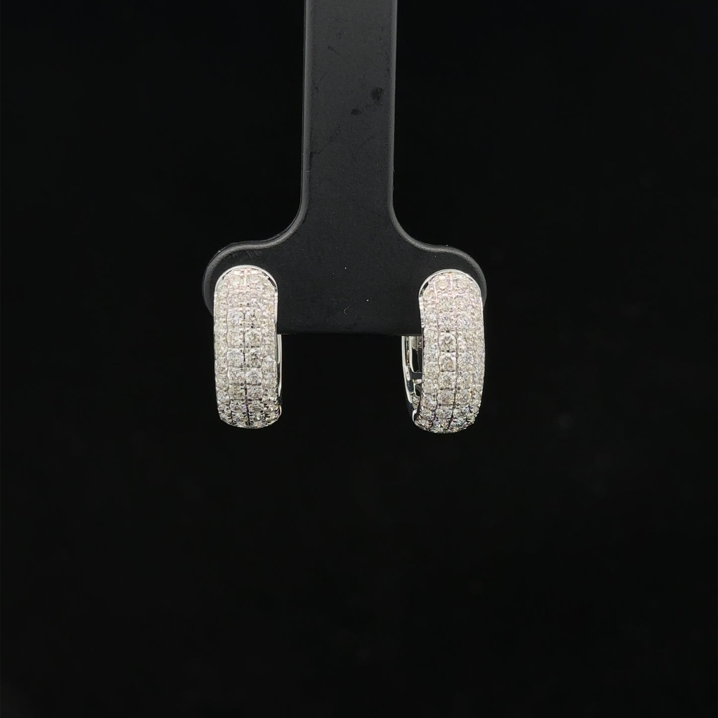 14k white gold and diamond Hoop Earrings