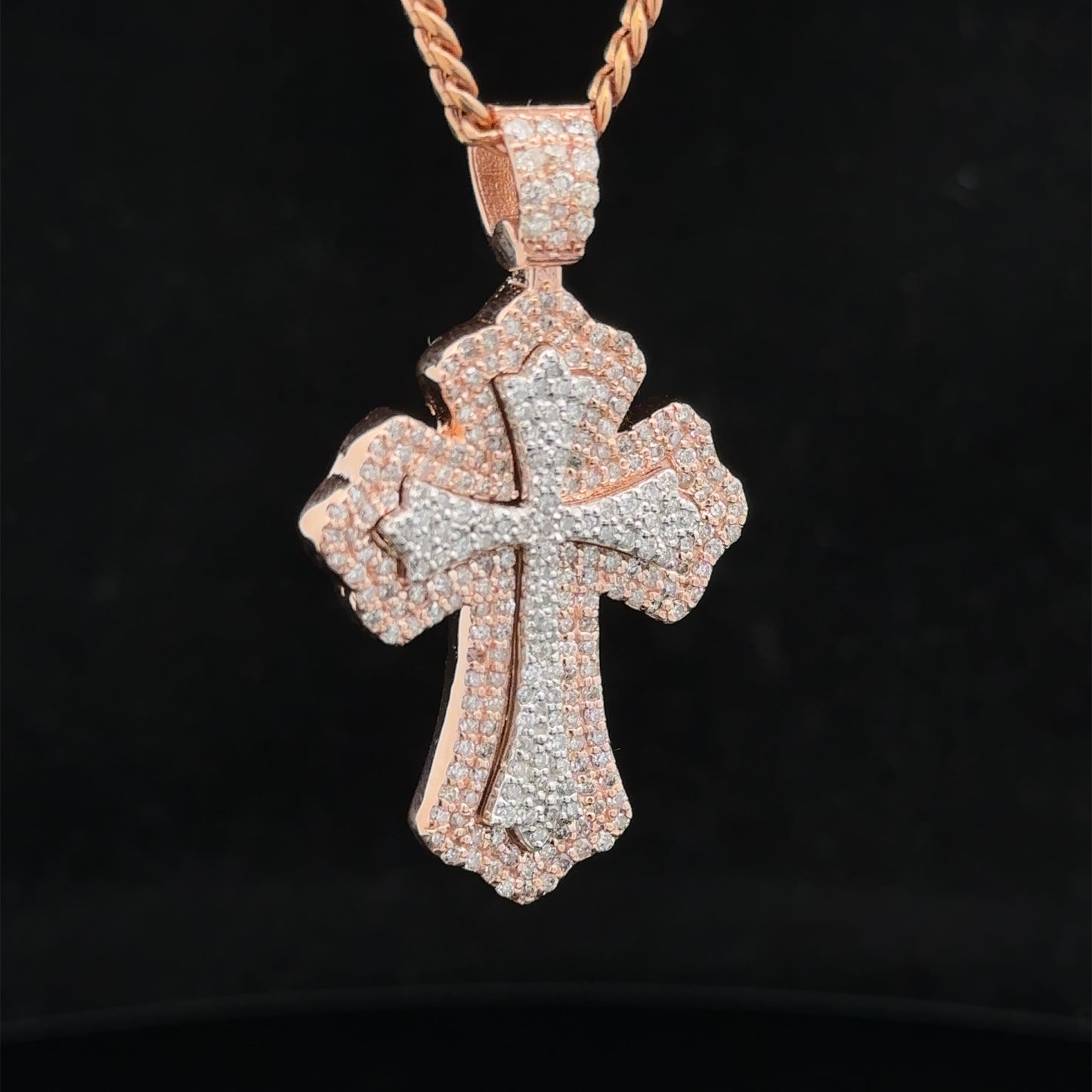 14k gold and diamond Cross Pendant and 10k gold Chain
