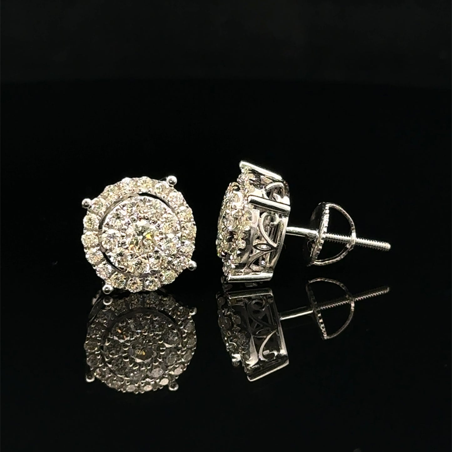 14k white gold and diamond Earrings