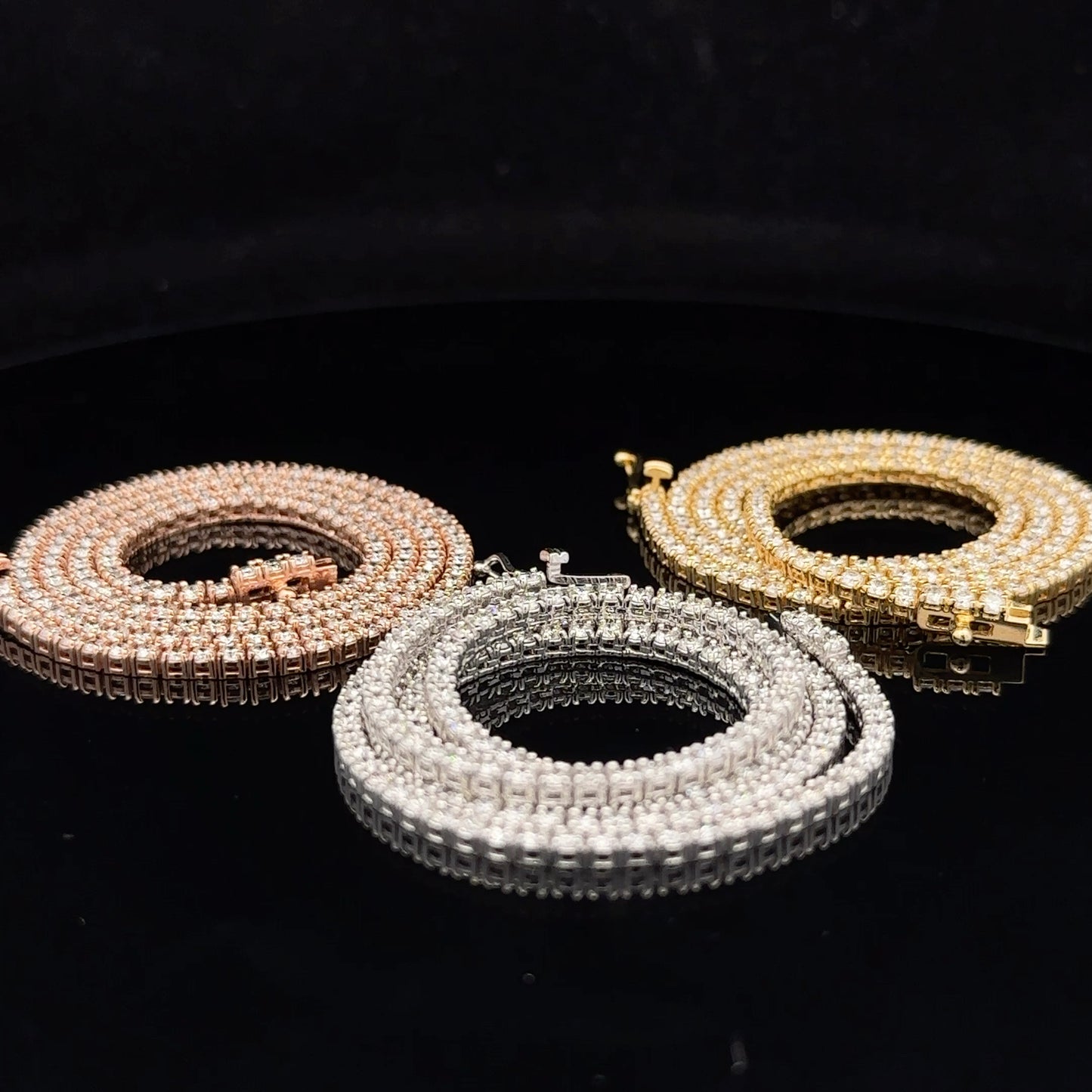 14k gold and diamond Tennis Chain (choose your color)