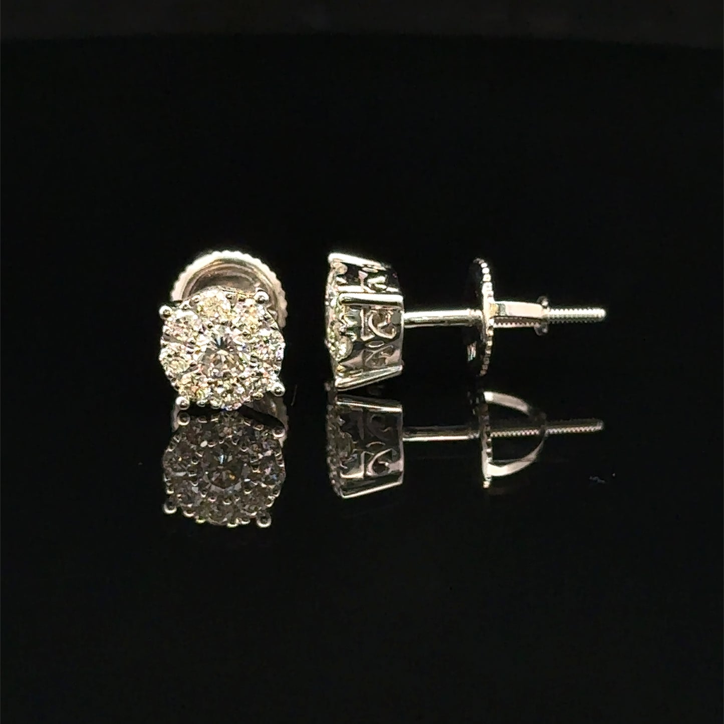 14k White Gold and Diamond Earrings - Elegant & Timeless Jewelry