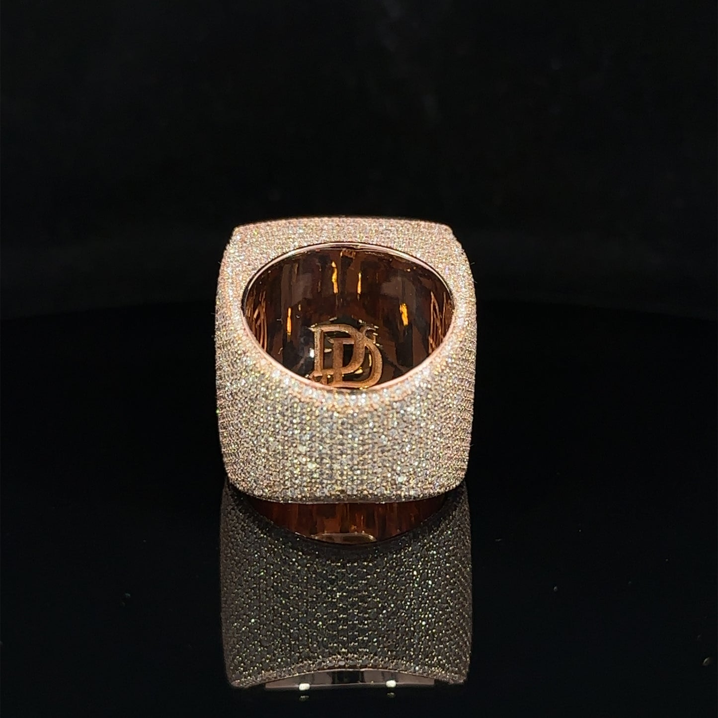 14k rose gold and diamond Men`s Ring
