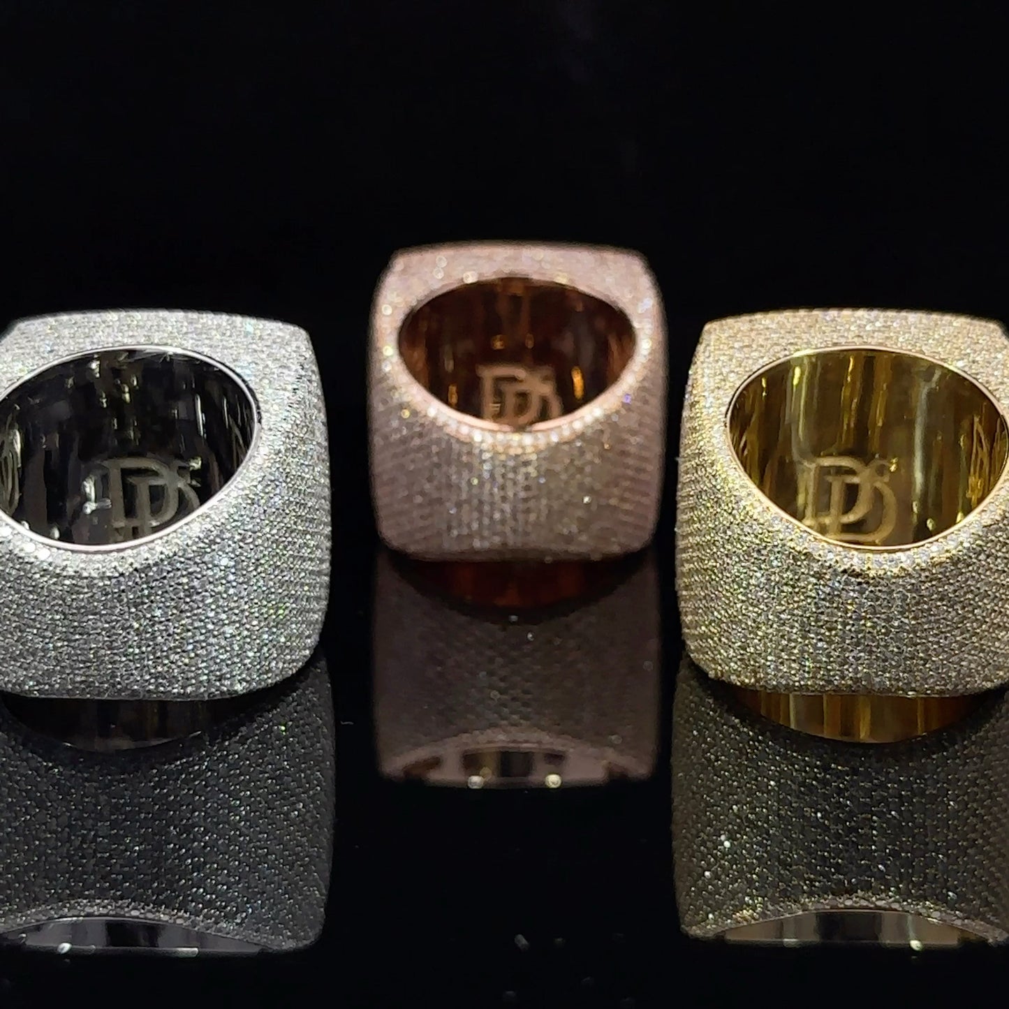 14k rose gold and diamond Men`s Ring