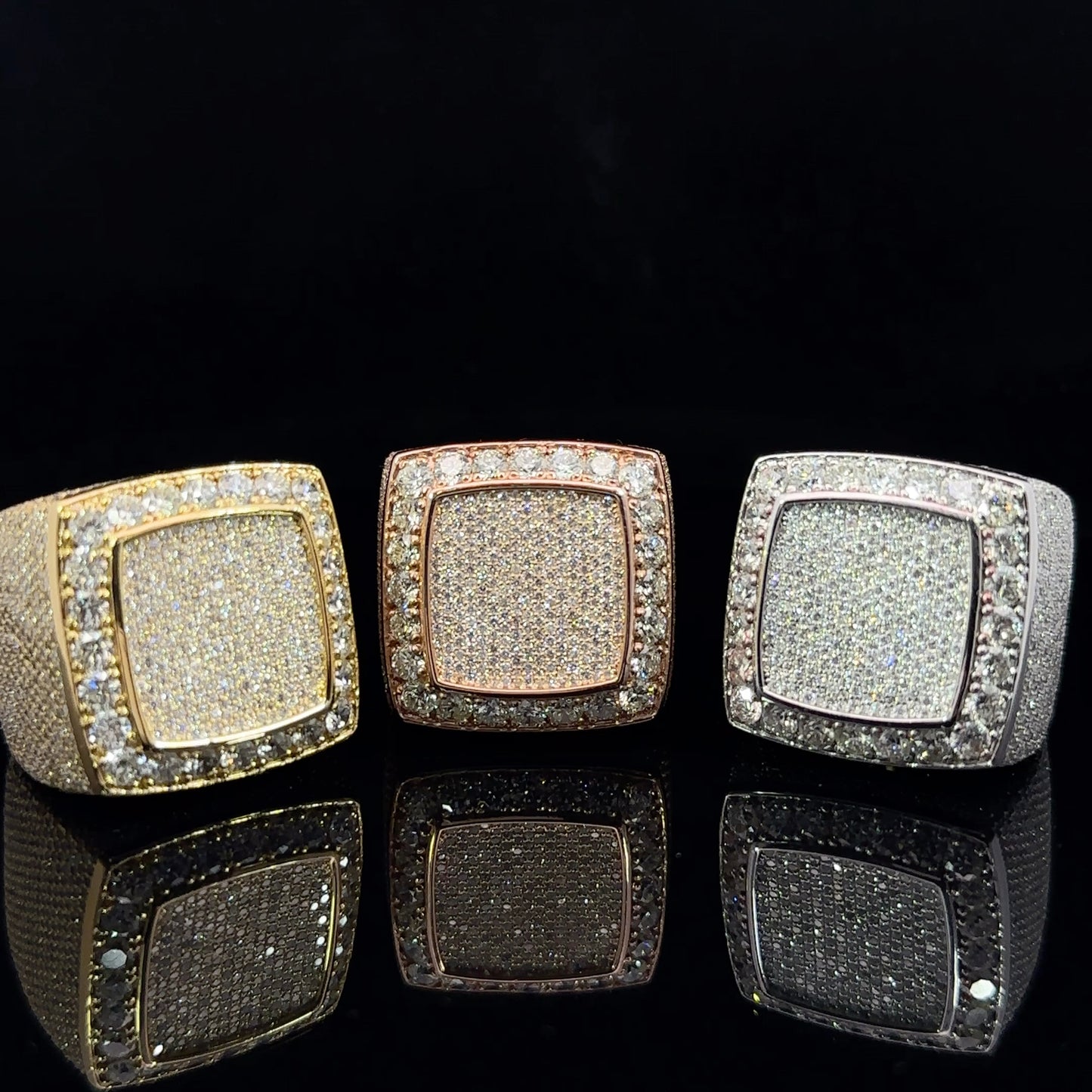 14k rose gold and diamond Men`s Ring