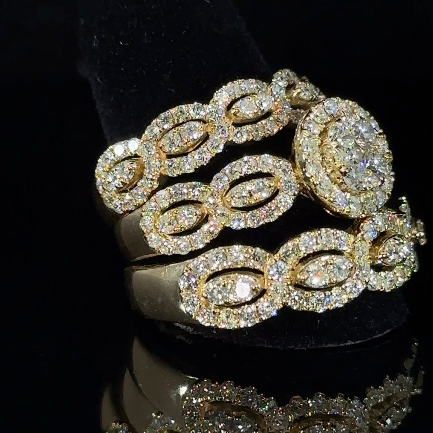 14k yellow gold and diamond 3-piece Bridal Set