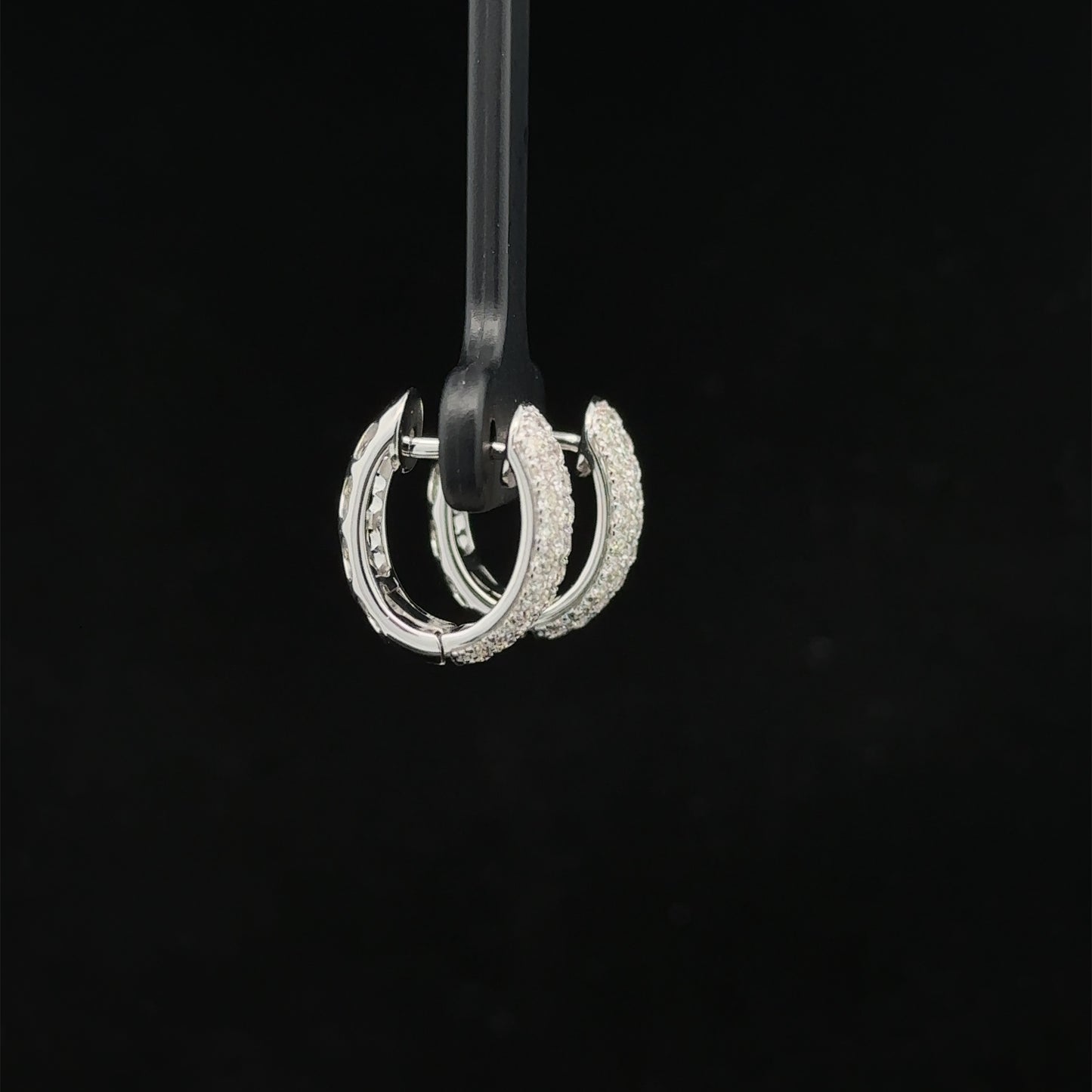 14k white gold and diamond Hoop Earrings