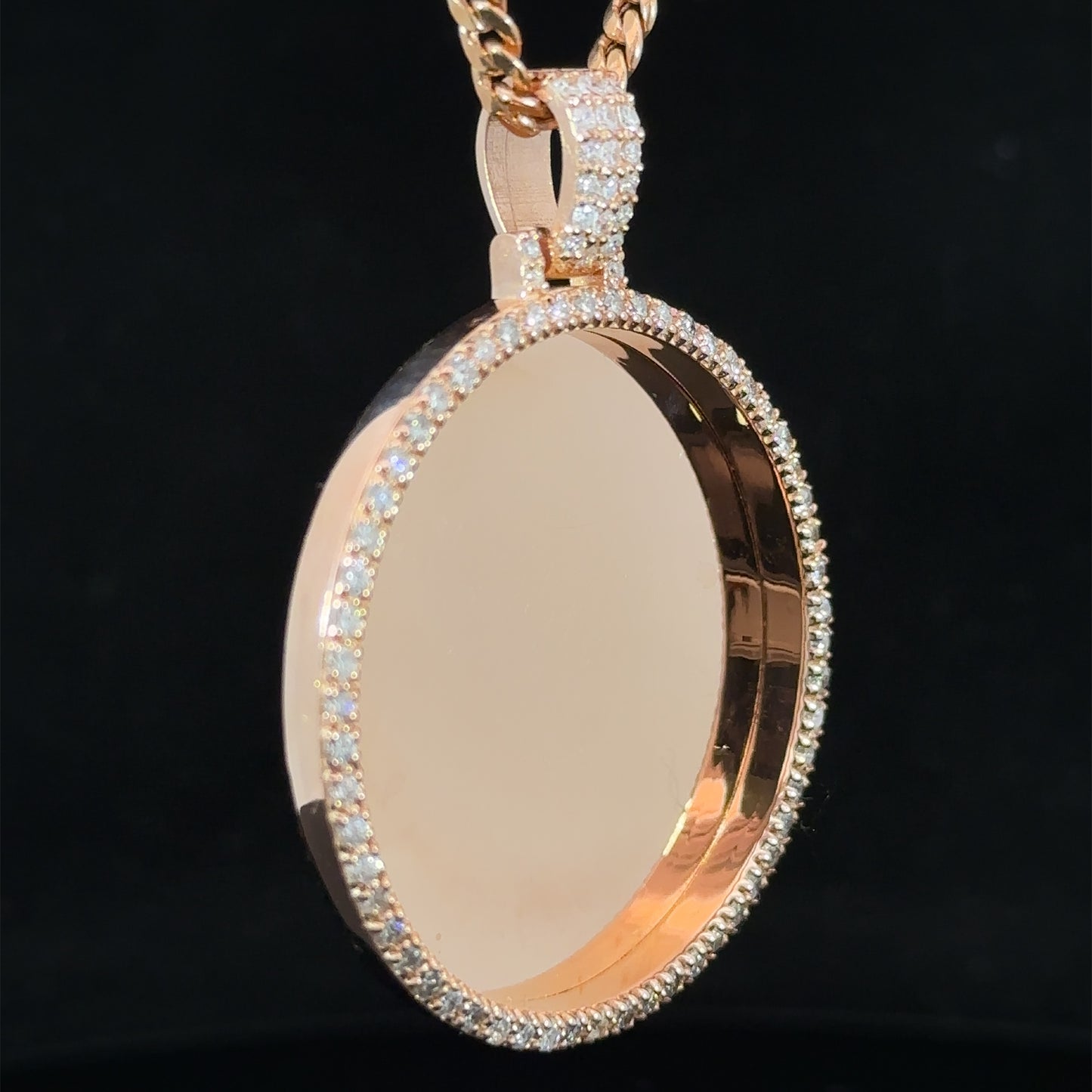 14k rose gold and diamond Picture Pendant