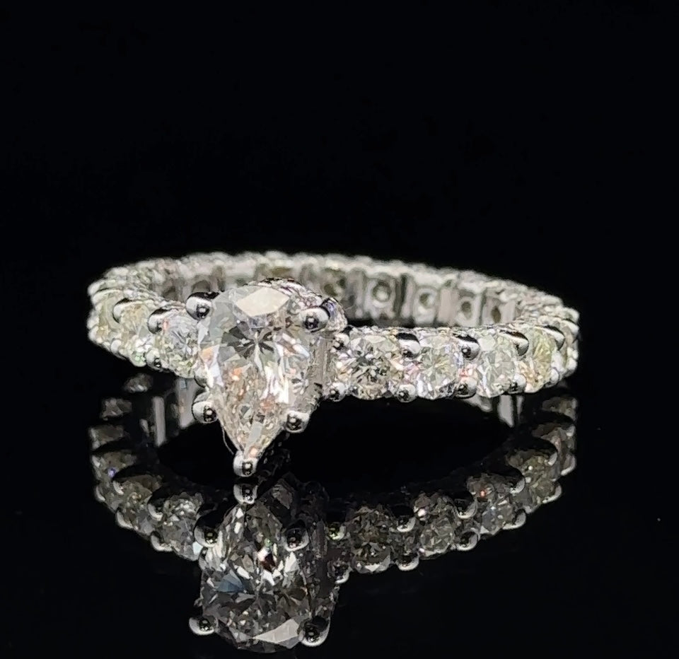 14k white gold and diamond Engagement Ring