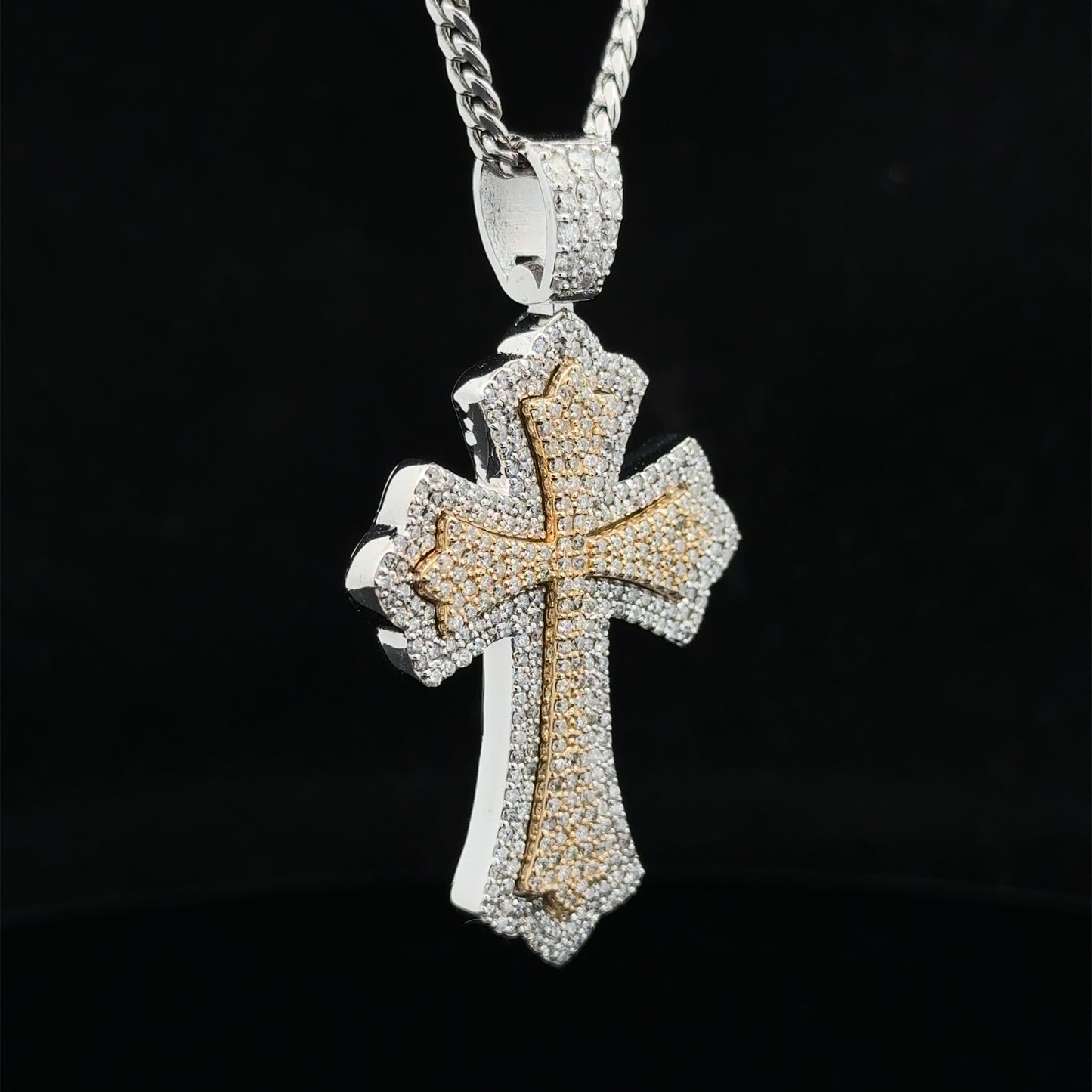 14k gold and diamond Cross Pendant and 10k gold Chain