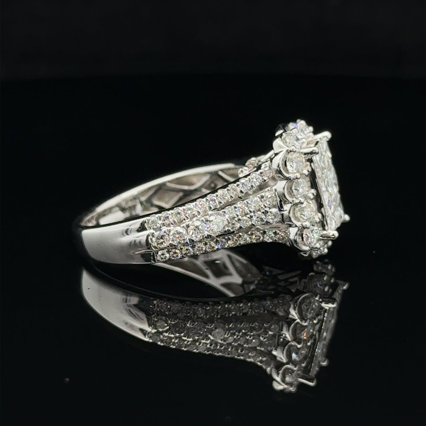 14k white gold and diamond engagement Ring