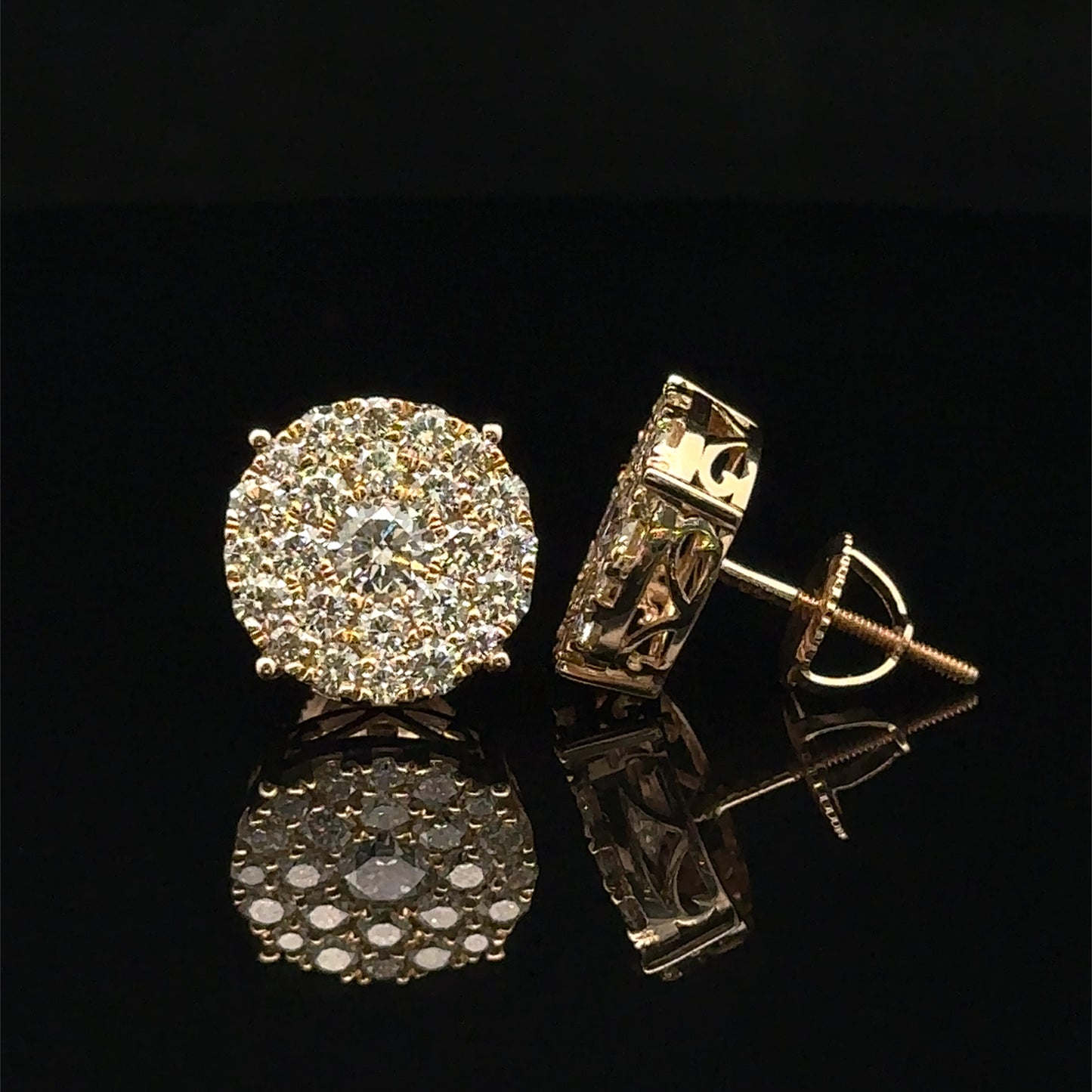 14k Yellow Gold and Diamond Earrings