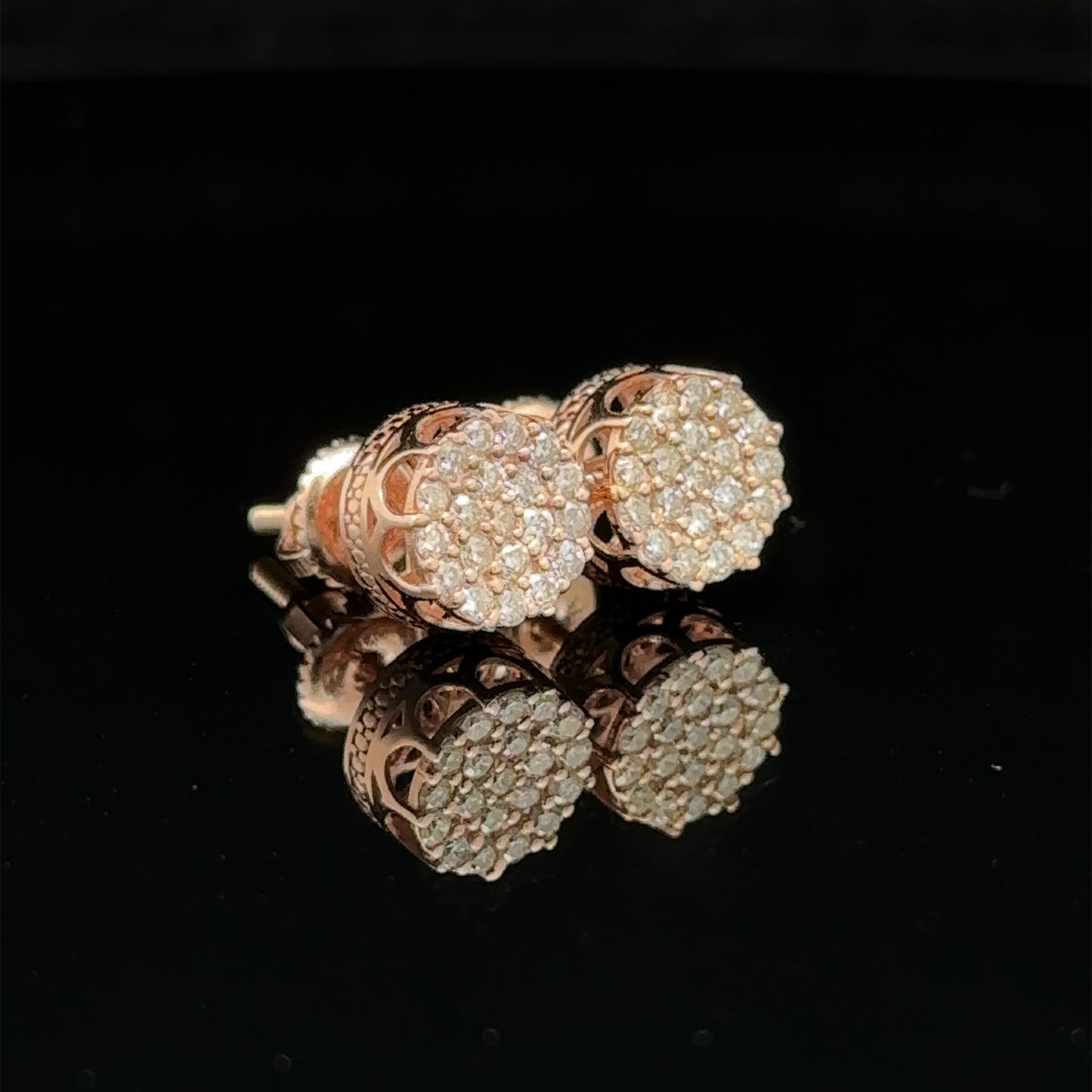 14k rose gold and diamond Earrings
