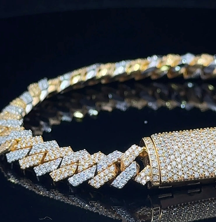 14k Gold and Diamond Miami Cuban Bracelet