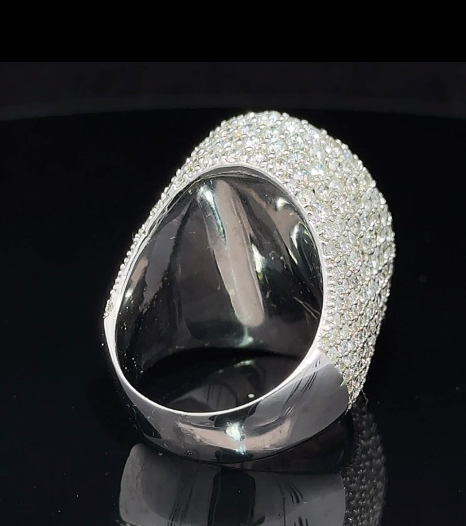 14k White Gold and Diamond Men`s Ring