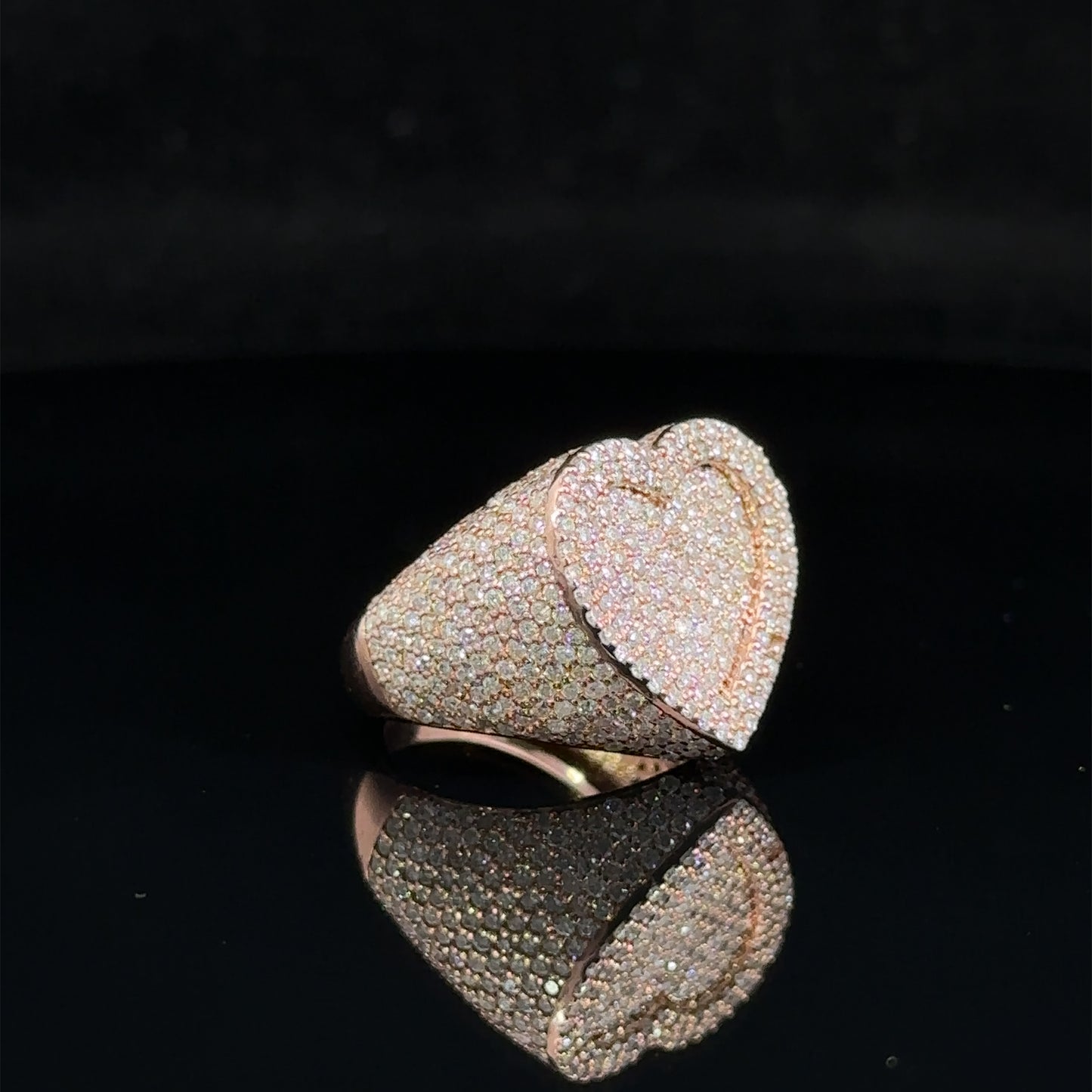 14k rose gold and diamond Heart Ring