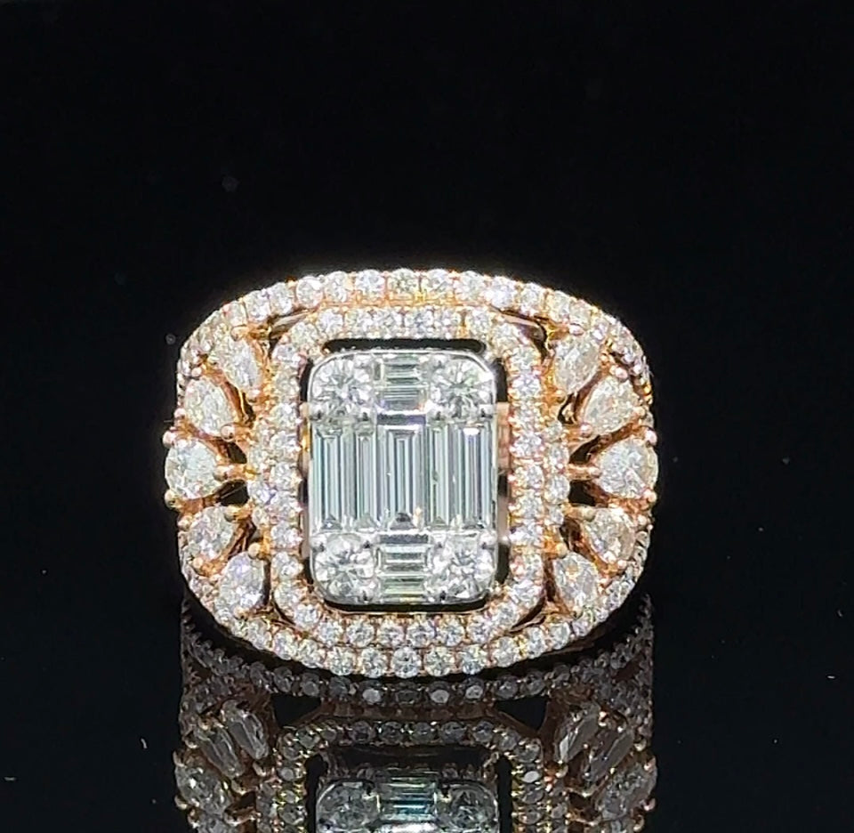 18k Rose Gold and Diamond Ring