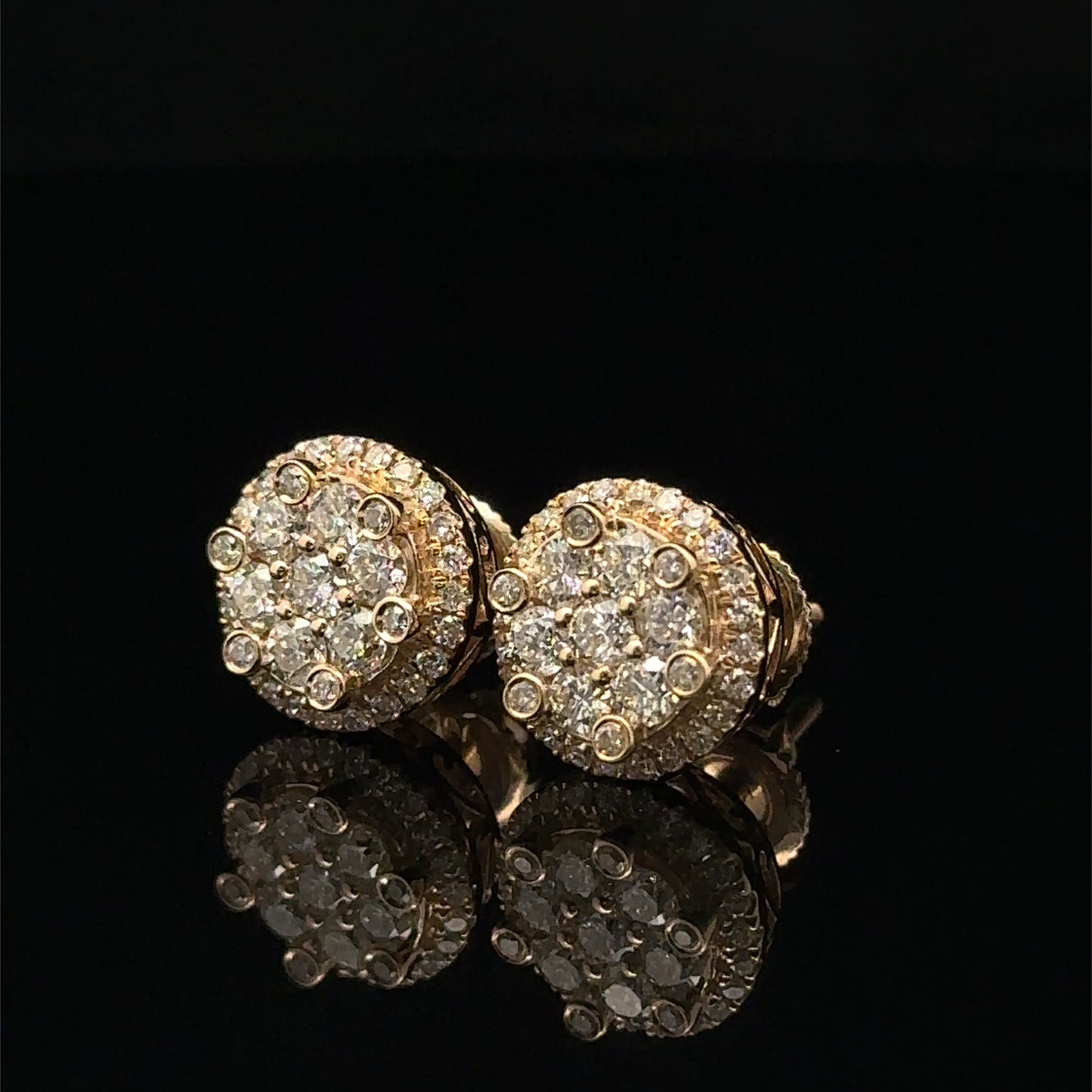 14K Yellow Gold Jumbo Natural Diamond Earrings