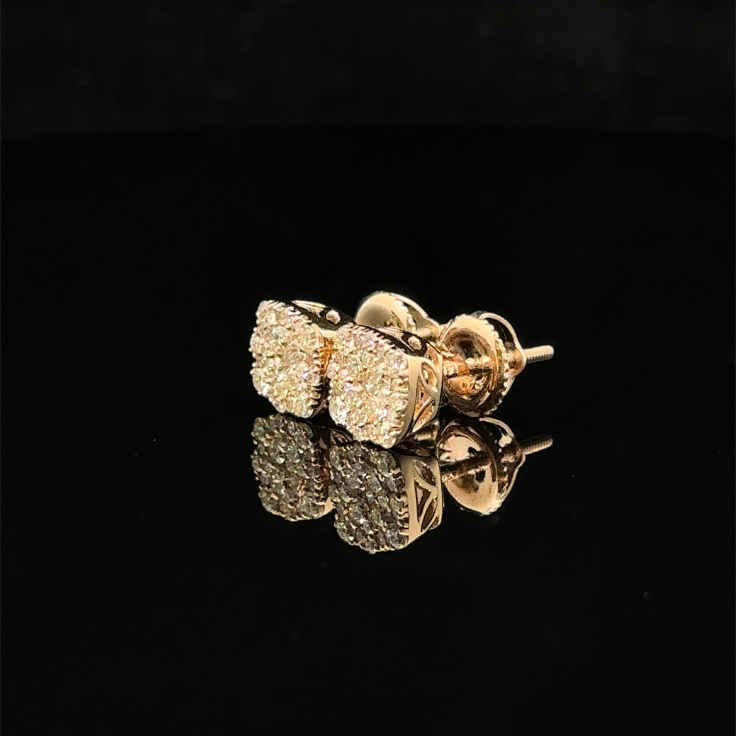 14k yellow gold and diamond Earrings