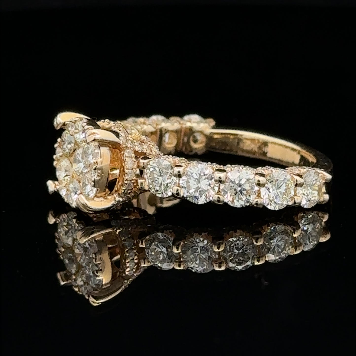14k yellow gold and diamond Engagement Ring