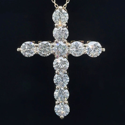 14k yellow gold and diamond Cross Pendant