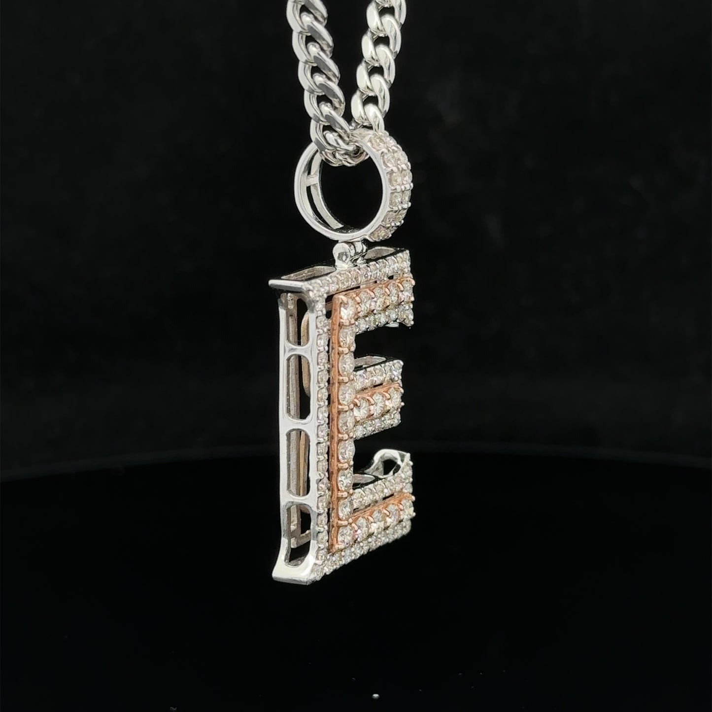 14k gold & diamond E Initial Pendant