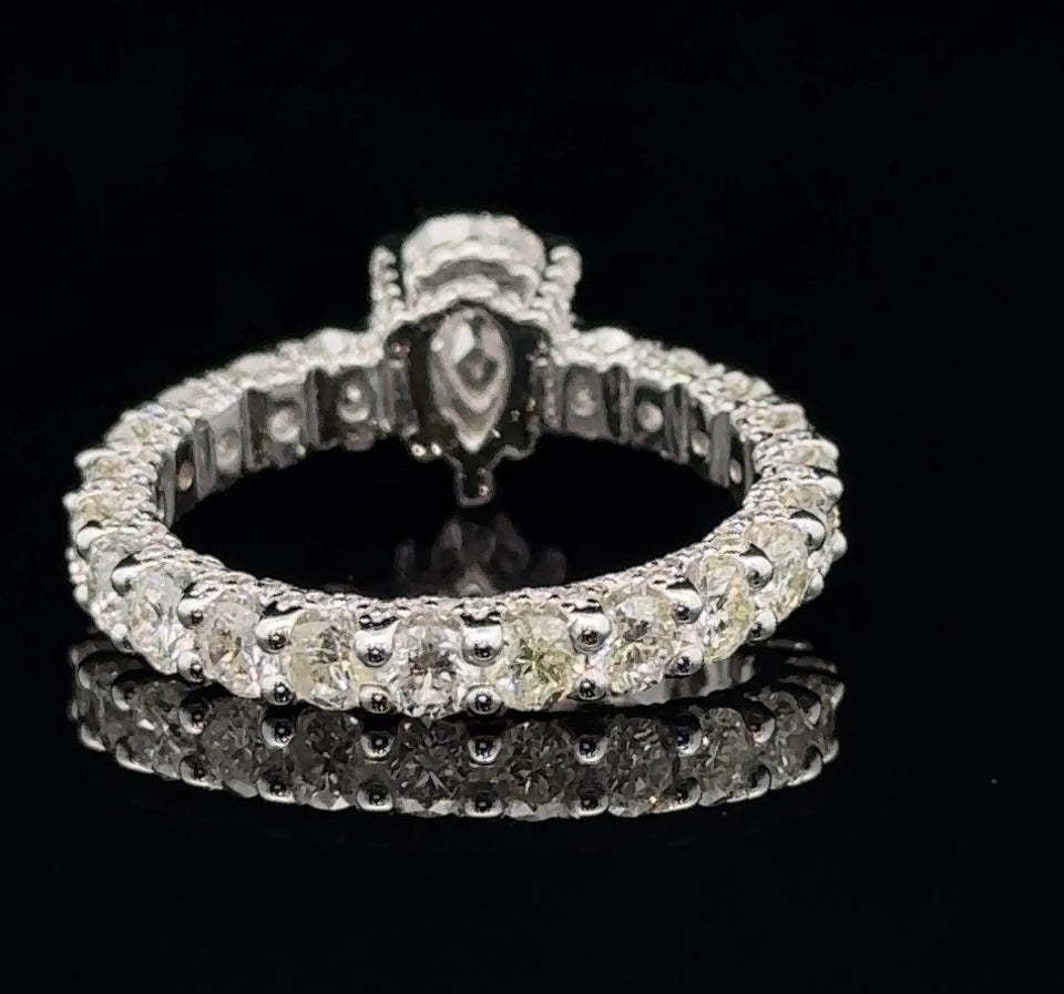 14k white gold and diamond Engagement Ring