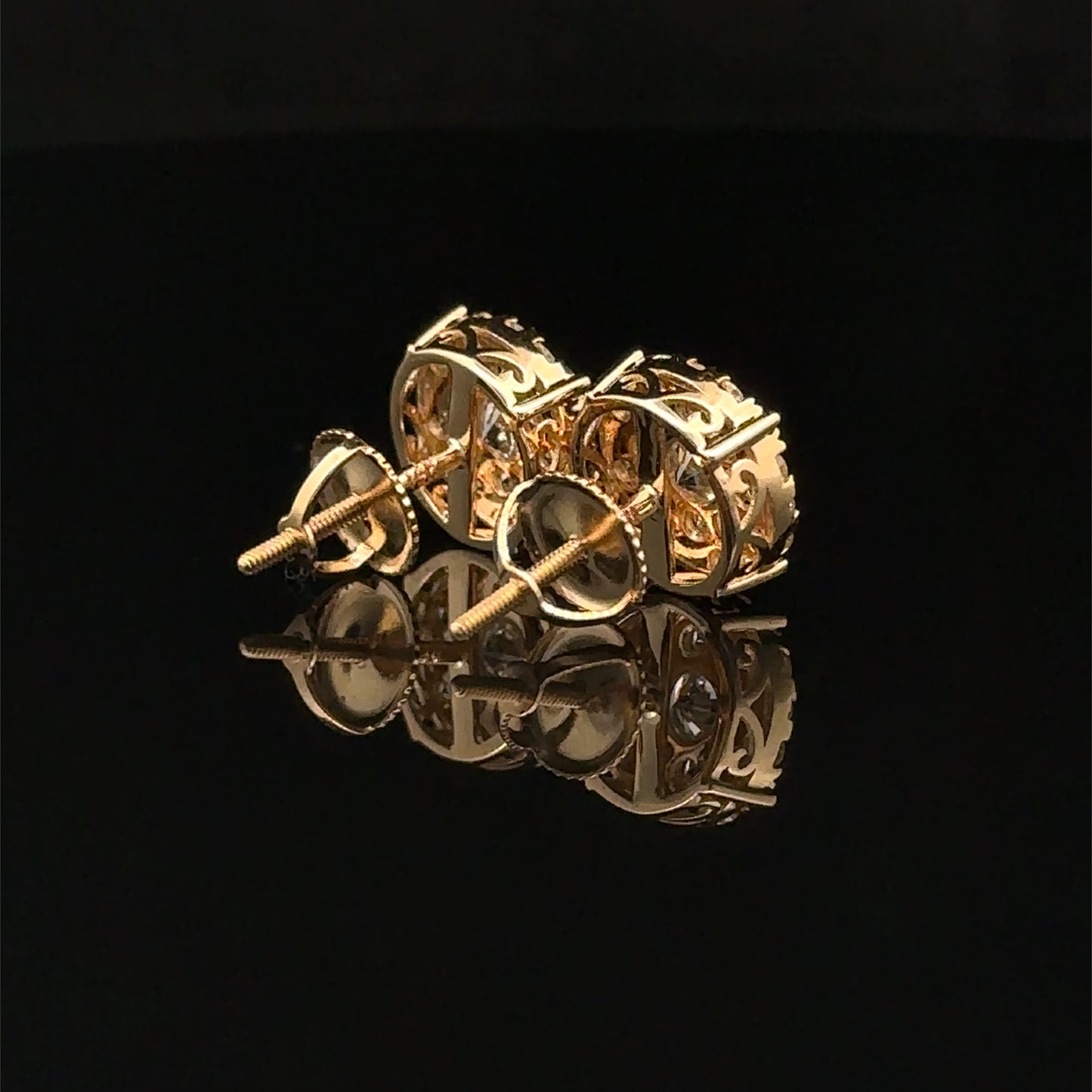 14K Yellow Gold Natural Diamond Earrings