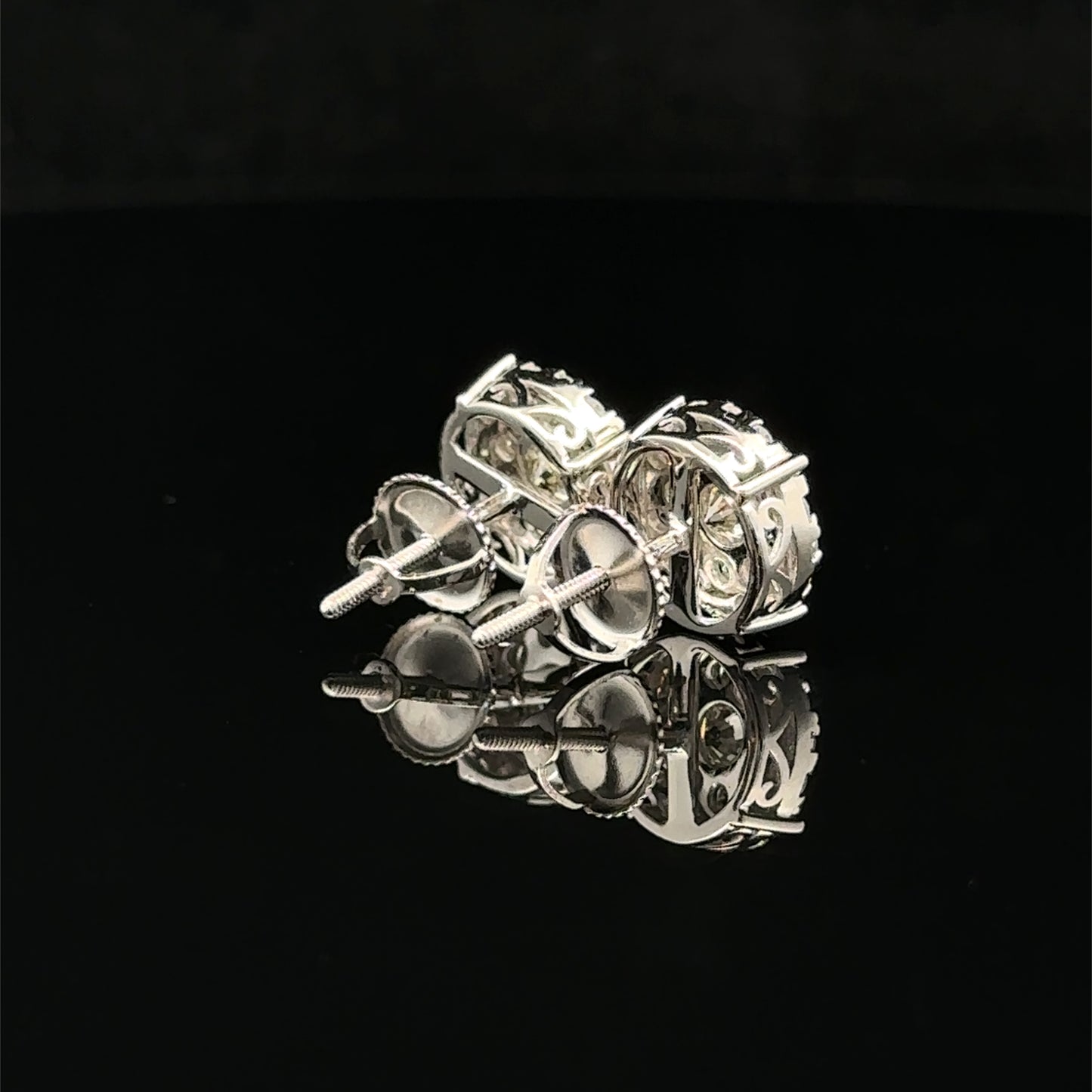 14K White Gold Natural Diamond Earrings