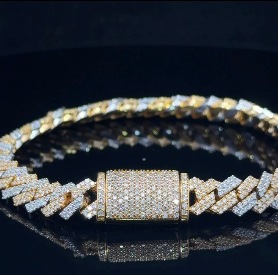 14k Gold and Diamond Miami Cuban Bracelet
